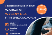 Druga edycja Wycen dla firm sprzątających – zapisz się na szkolenie on-line Dla firmy sprzątającej