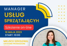 Manager usług sprzątających III edycja On-LINE – technologie sprzątania