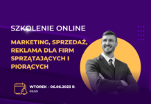 Szkolenie online „Marketing, reklama, sprzedaż dla firm sprzątających i piorących” – 06.06.2023 r. dla firm sprzątających i piorących