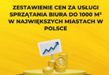 Zestawienie cen za usługi sprzątania biura do 1000 m² w największych miastach w Polsce