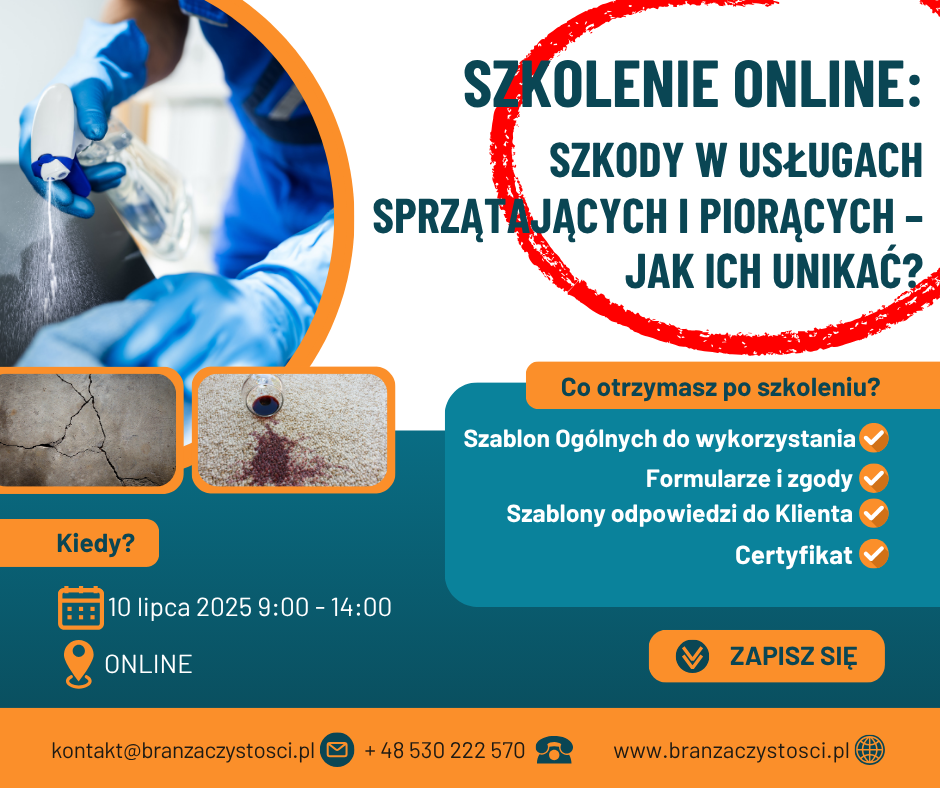 Szkody w usługach sprzątających i piorących