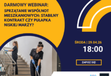 DARMOWY WEBINAR: Sprzątanie wspólnot mieszkaniowych: stabilny kontrakt czy pułapka niskiej marży? sprzątanie wspólnot mieszkaniowych
