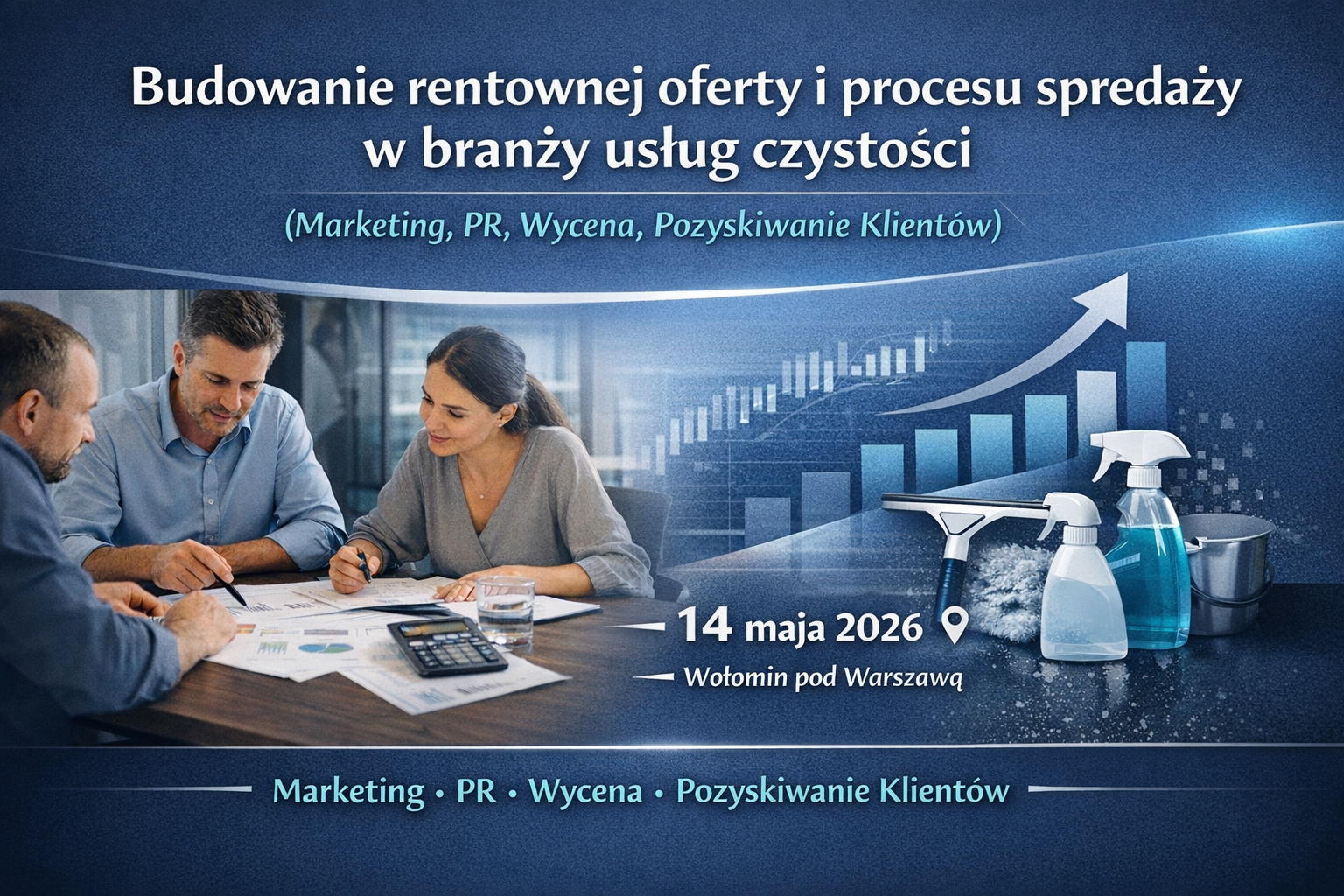 Warsztat stacjonarny: Budowanie rentownej oferty i procesu sprzedaży w branży usług czystości (Marketing, PR, Wycena, Pozyskiwanie Klientów)