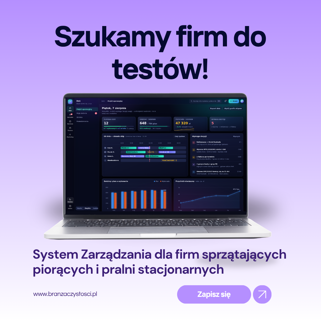 system do zarządzania dla firm sprzątających — darmowe testy