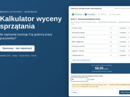 Kalkulator wyceny sprzątania — koszt roboczogodziny i cena Kalkulator wyceny sprzątania — pełny koszt roboczogodziny 58,05 zł przy płacy minimalnej 2026