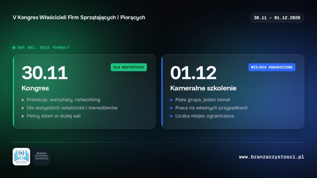 co na kongresie firm sprzątających i piorących