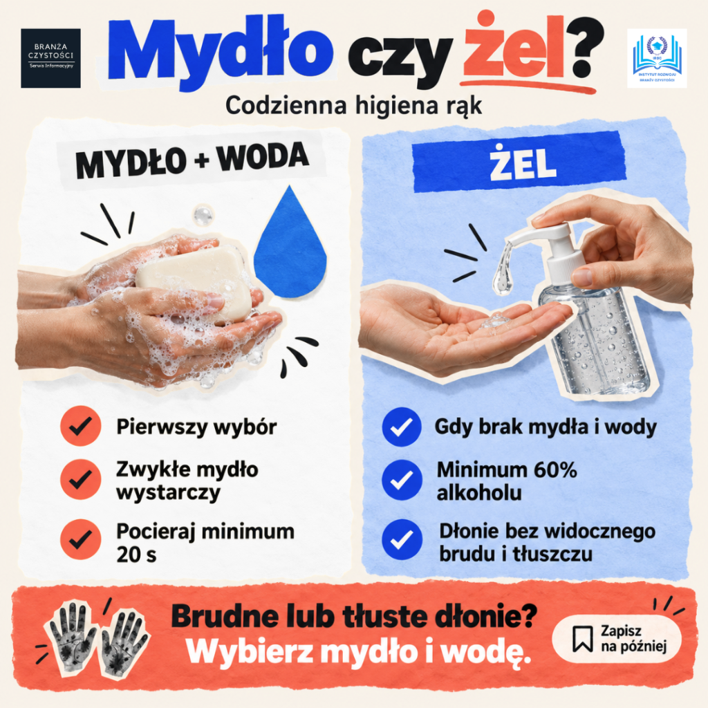 Mydło i woda kontra żel do dezynfekcji – kiedy co